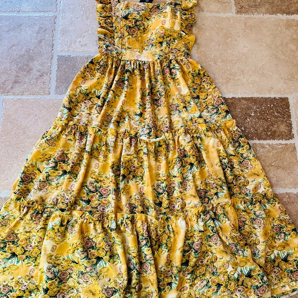 Floral Yellow Maxi Dress